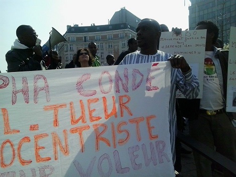 Manifestants guinéens en Belgique