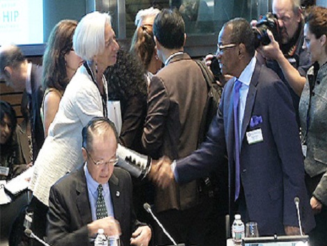 La directrice du FMI, Christine Lagarde et le président guinéen Alpha Condé à Washington-Africaguinee.com