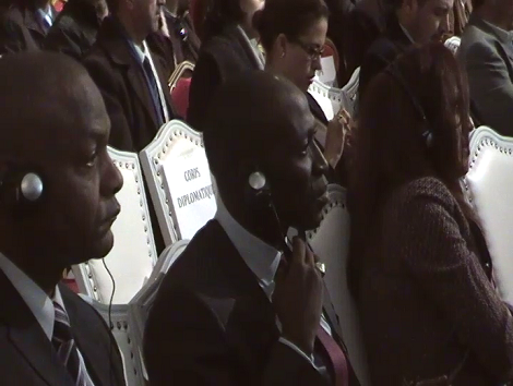 Le Ministre Kalifa Gassama Diaby dans la salle de conférence
