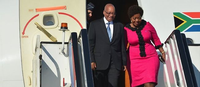 Jacob Zuma et sa quatrième épouse, Gloria Bongi Ngema. © AFP