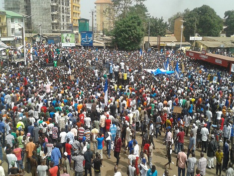 Des militants de l'opposition au stade du 28septembre-photo Africaguinee