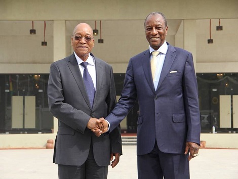 Les présidents Jacob Zuma et Alpha Condé à Conakry