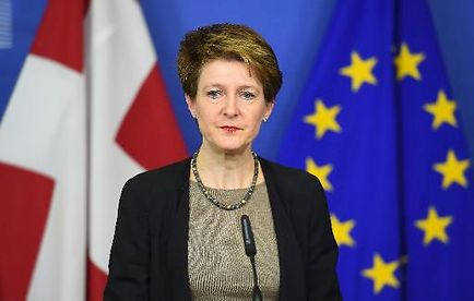 La Suisse Simonetta Sommaruga, le 2 février 2015 à Bruxelles © AFP/Archives - Emmanuel Dunand
