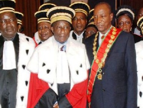 Le Président Alpha Condé lors de sa prestation de serment à Conakry