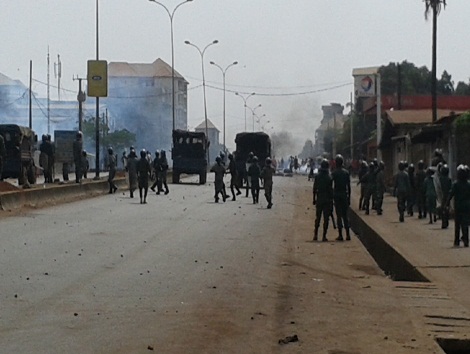 Feature image Des gendarmes à Conakry lors d'une journée de manifestation Photo Africaguinee.com