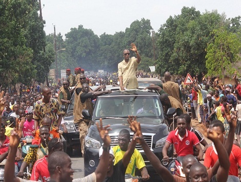Le président guinéen Alpha Condé lors d'une récente tournée à l'intérieur du pays