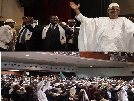 Cellou Dalein Diallo, président de  l'UFDG accompagné de Soumaila Cissé, Photo Africaguinee.com