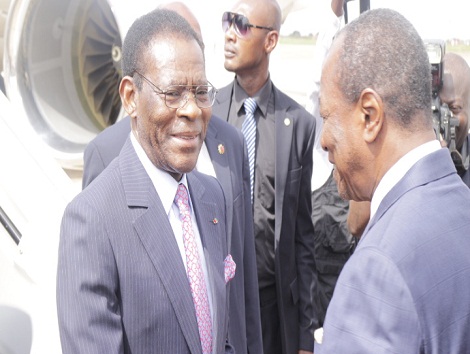 Théodoro Obiang Guema et Alpha Condé à Conakry