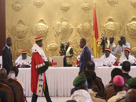 ALPHA CONDE, lors de son investiture ce lundi à Conakry, Photo Africaguinee.com.