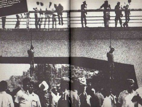 Image d'archive, pendaison au  pont 8 novembre 1971