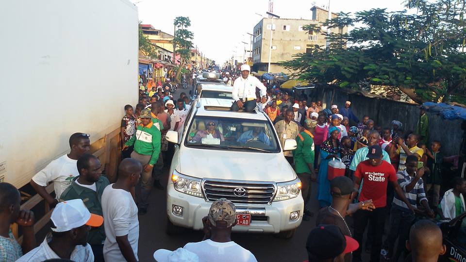 Halimatou Dalein Diallo et Ousmane Gaoual Diallo lors du meeting à Mamou, le 30 septembre 2016