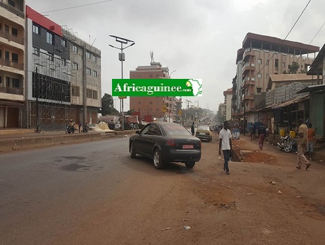 Ville-morte à Conakry, l'axe le Prince (Photo Boubacr Diallo) Africaguinee.com, mars 2018