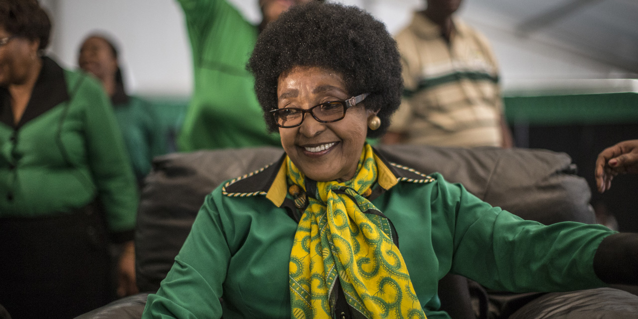 Winnie Mandela a été l'épouse de Nelson Mandela de 1958 à 1996.@ MARCO LONGARI / AFP