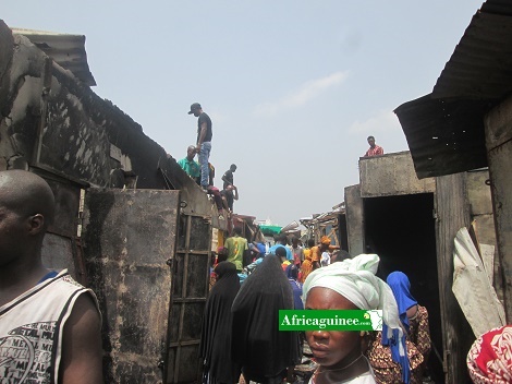 Incendie au marché Entag à Conakry