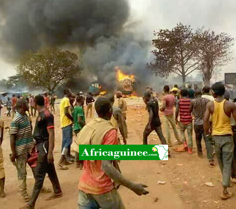 Image des affrontements à Kourémalé, à la frontière entre la Guinée et le Mali