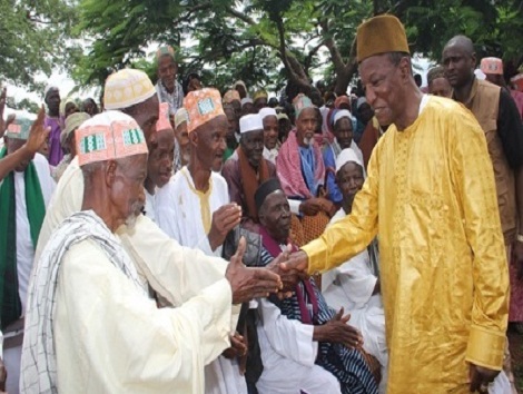 Le Président Alpha Condé lors d'une visite au Foutah