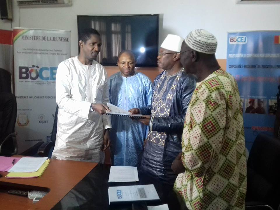 Feature image Mouctar Diallo, Ministre guinéen de la jeunesse, T.Iliassa Baldé -BOCeJ,Dr Ousmane Kaba, fondateur de l'université Koffi Anan