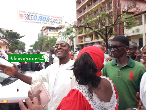 Sorel Bangoura, secrétaire fédéral de l'UFDG à Matam à sa sortie de la DPJ à Kaloum