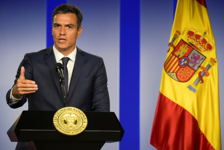 Feature image Le Premier ministre espagnol Pedro Sanchez en conférence de presse à Bogota en Colombie, le 30 août 2018 / © AFP / Raul ARBOLEDA