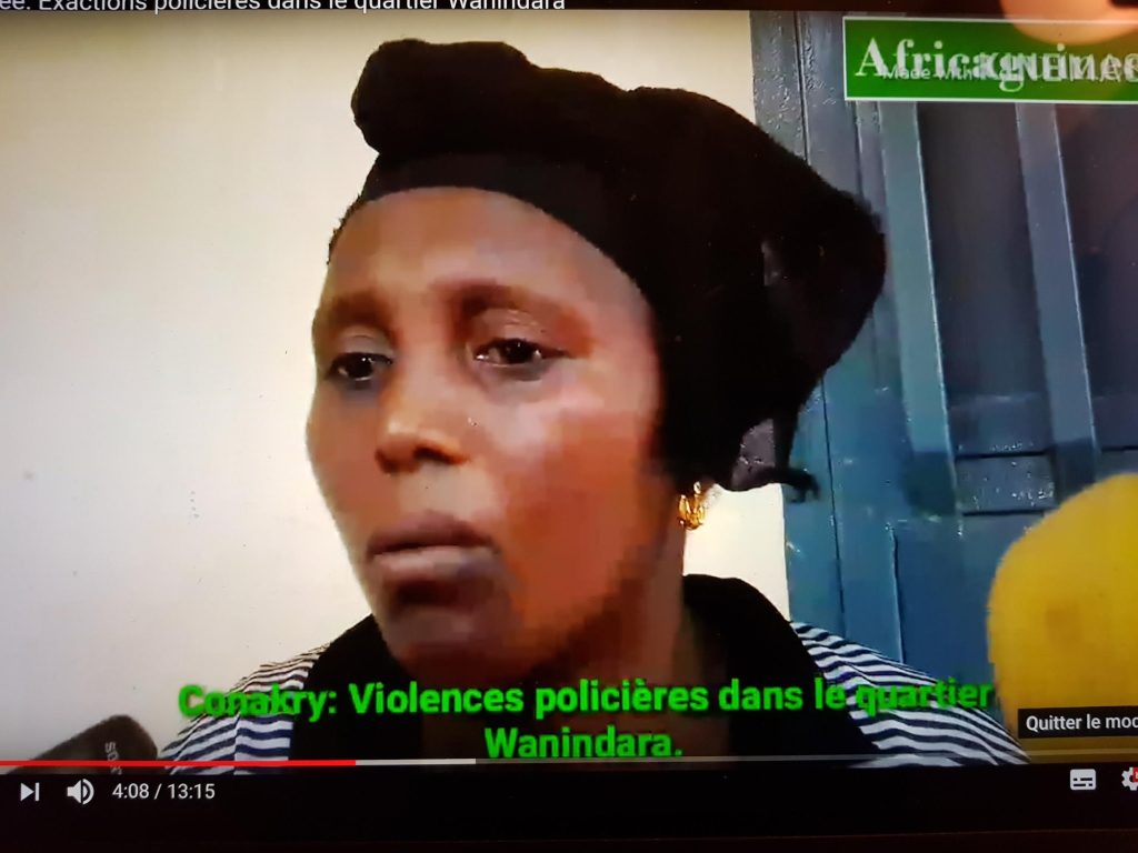 Une victime des exactions dans le quartier Wanidara à Conakry-Africaguinee.com