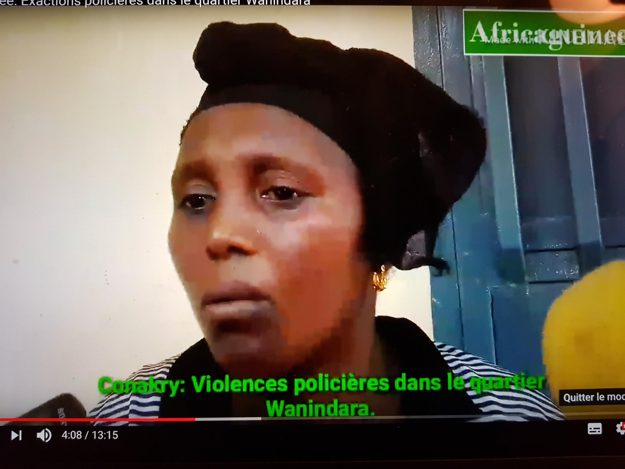 Une victime des exactions dans le quartier Wanidara à Conakry-Africaguinee.com