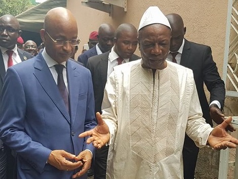 Feature image Alpha Condé, Président de la République de Guinée et son principal opposant Cellou Dalein Diallo