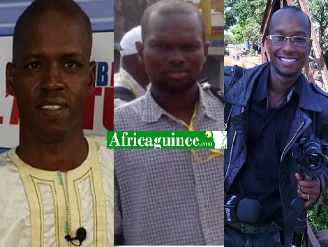 Les journalistes Abdoulaye Bah, Mohamed Koula Diallo et Chérif Bah