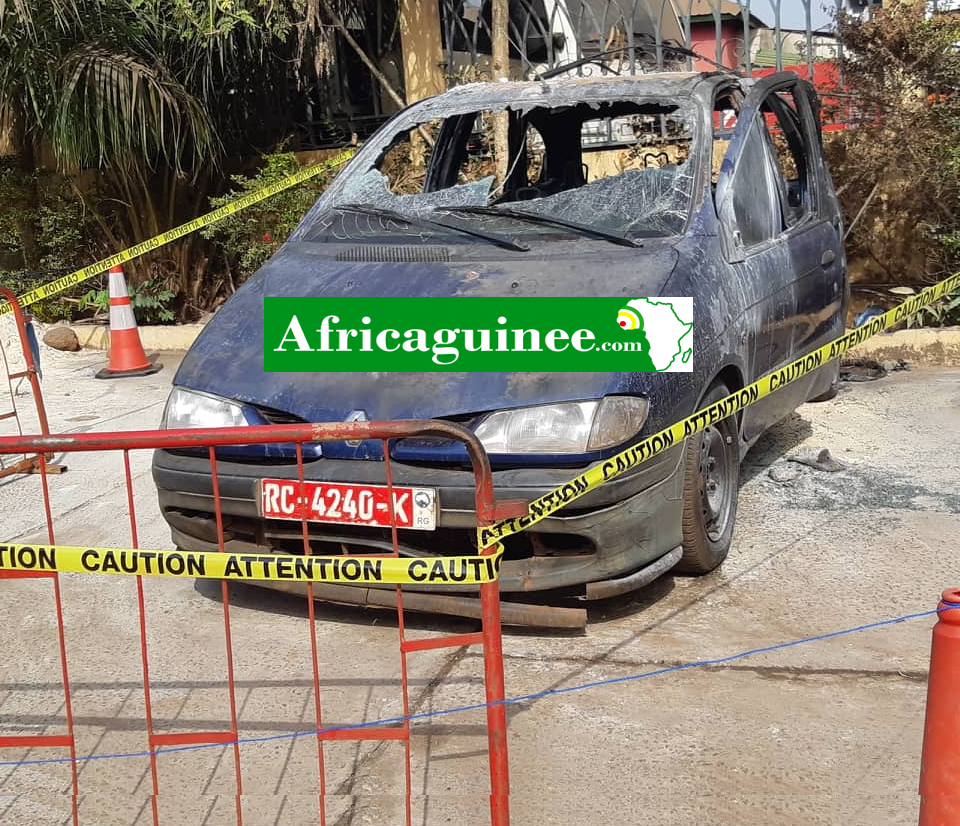 Voiture ayant explosé à Matoto