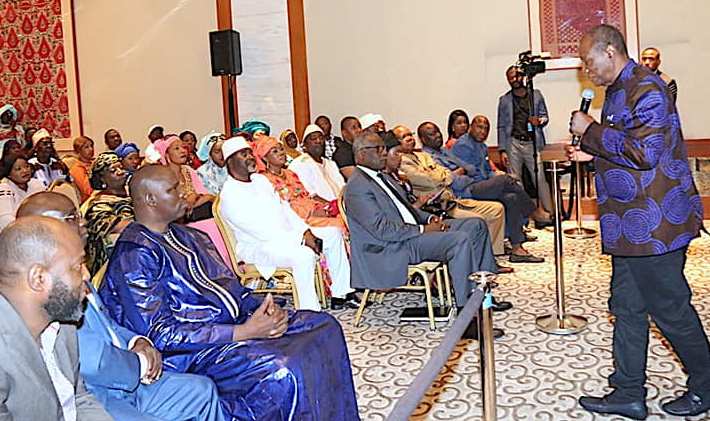Alpha Condé, Président de la République de Guinée s'adressant à des guinéens à New-York