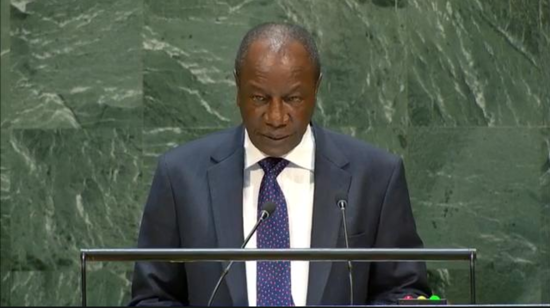 Feature image Alpha Condé, Président de la République de Guinée tenant un discours aux Nations-Unies