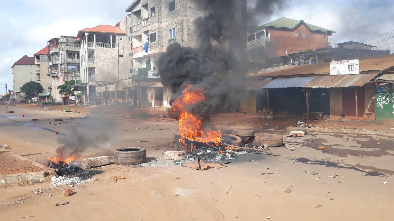 Image des violences lors de la manifestation du lundi 14 octobre à Conakry