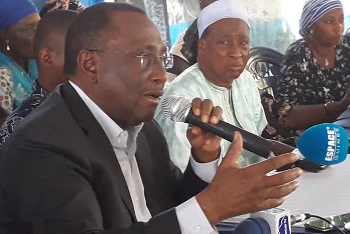 Sidya Touré, leader de l'UFR s'exprimant ce samedi devant ses militants à Matam