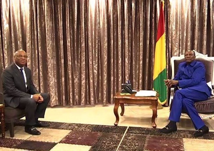 Alpha Condé, Président de la République de Guinée et Kassi Brou le président de la Commission de la CEDEAO, image d'archive