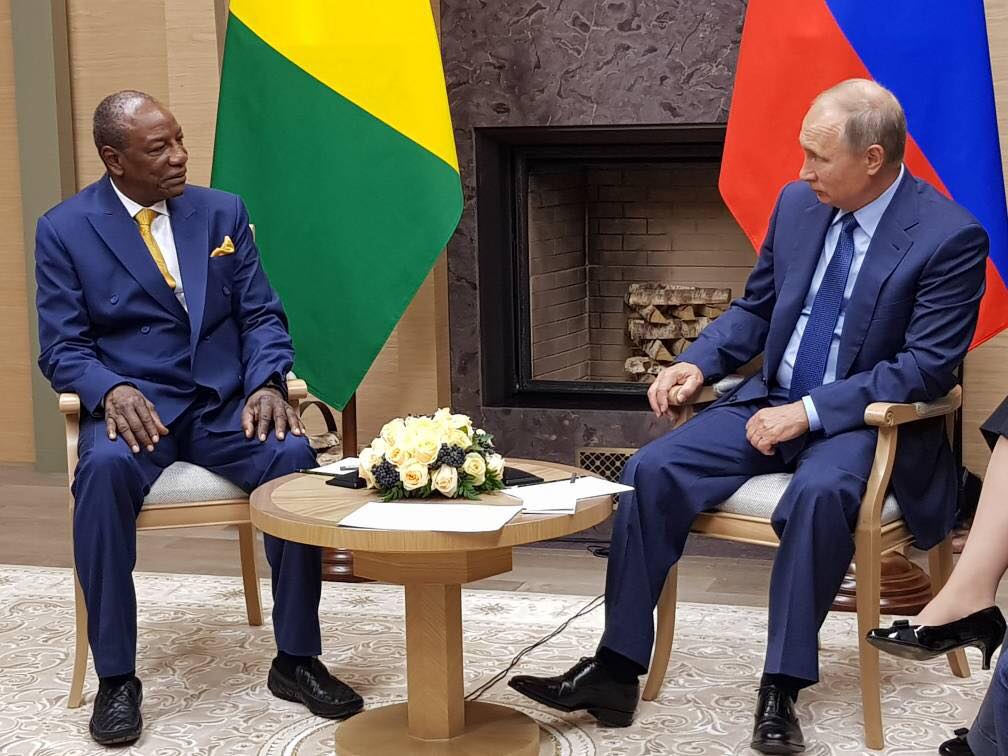 Alpha Condé, Président de la République de Guinée et Vladimir Poutine, président de la Fédération de Russie
