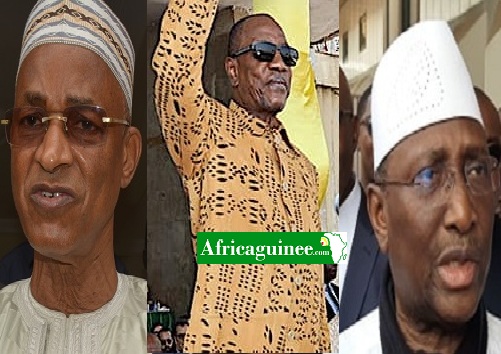 Feature image Cellou Dalein Diallo, Alpha Condé, Sidya Touré, photomontage Africaguinee.com