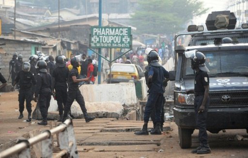 Des policiers déployés à Conakry pour le maintien d'ordre