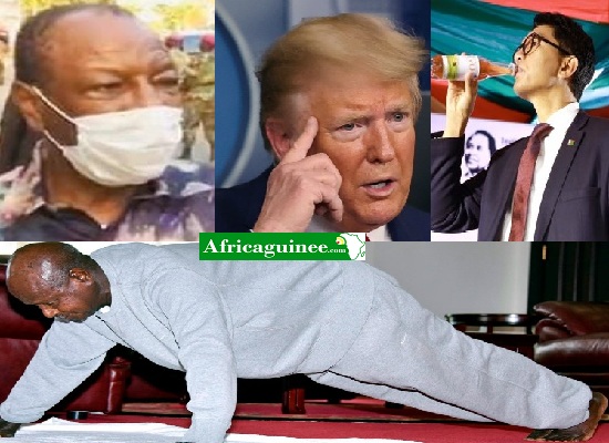 Condé, Trump, Rajolina, Museveni, photo montage Africaguinee.com