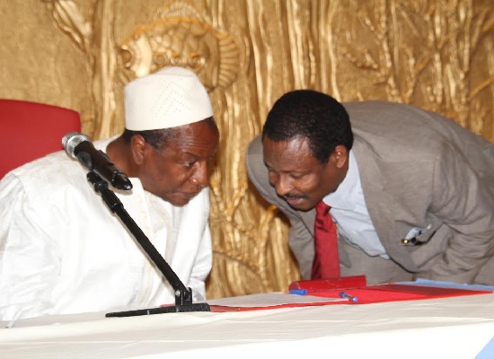 Alpha Condé, Président de la République de Guinée et son ministre de l'Energie C. Taliby Sylla