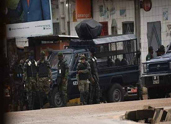 Des gendarmes déployés pour le maintien d'ordre à Conakry