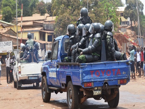Des gendarmes déployés pour le maintien d'ordre à Conakry (image d'archive)