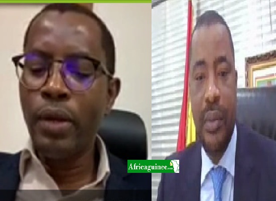 Feature image Ansoumane Bérété, représentant pays de l’ONUDI et Tibou Kamara ministre d’Etat, ministre de l’industrie et des PME et conseiller personnel du président de la République.