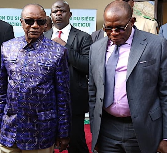 Feature image Alpha Condé, président de la République de Guinée et son Premier Ministre Kassory Fofana