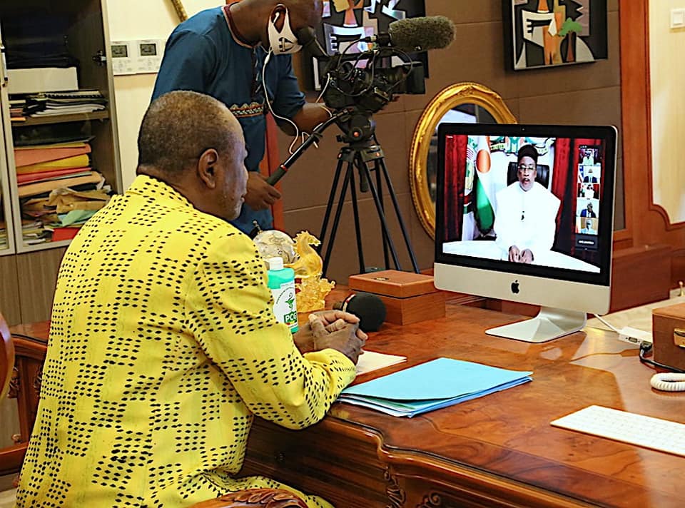 Alpha Condé, le président guinéen lors du sommet extraordinaire virtuel consacré à la crise politique née du coup d’Etat du 18 août 2020 au Mali