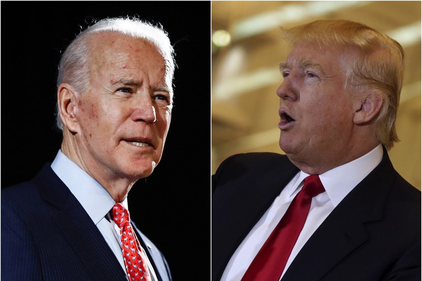 Feature image Le candidat démocrate Joe Biden et le président sortant républicain Donald Trump-Africaguinee.com