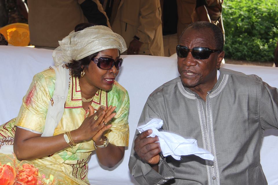 Hadja Djenè Kaba Condé et le Président Alpha Condé