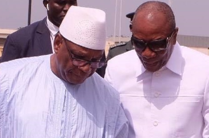Alpha Condé, président de la République de Guinée et IBK, président déchu au MALI