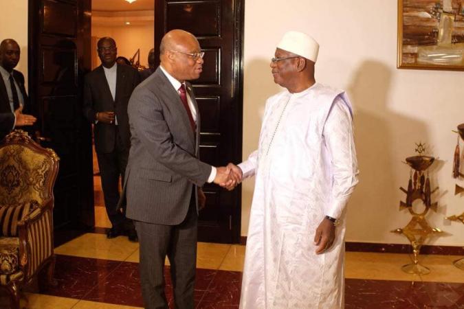 Feature image Le président de la commission de la CEDEAO Jean Claude Kassi Brou et Ibrahim Boubacar Keita, président du Mali