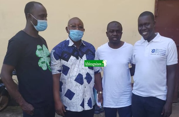 Feature image Souleymane Condé, Roger Bamba, Youssouf Dioubaté et leur avocat maître Salif Béavogui