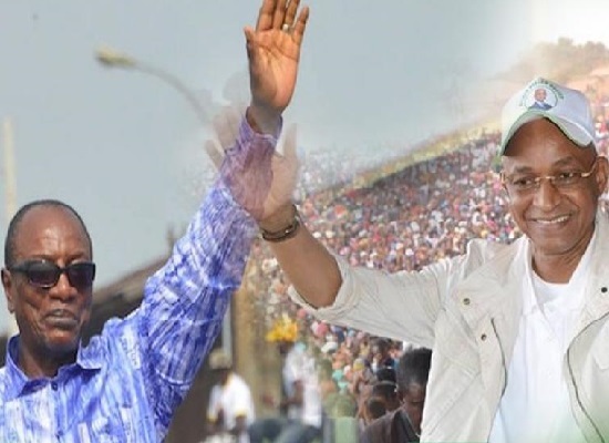 Feature image Alpha Condé, président de la République de Guinée et son principal challenger Cellou Dalein Diallo
