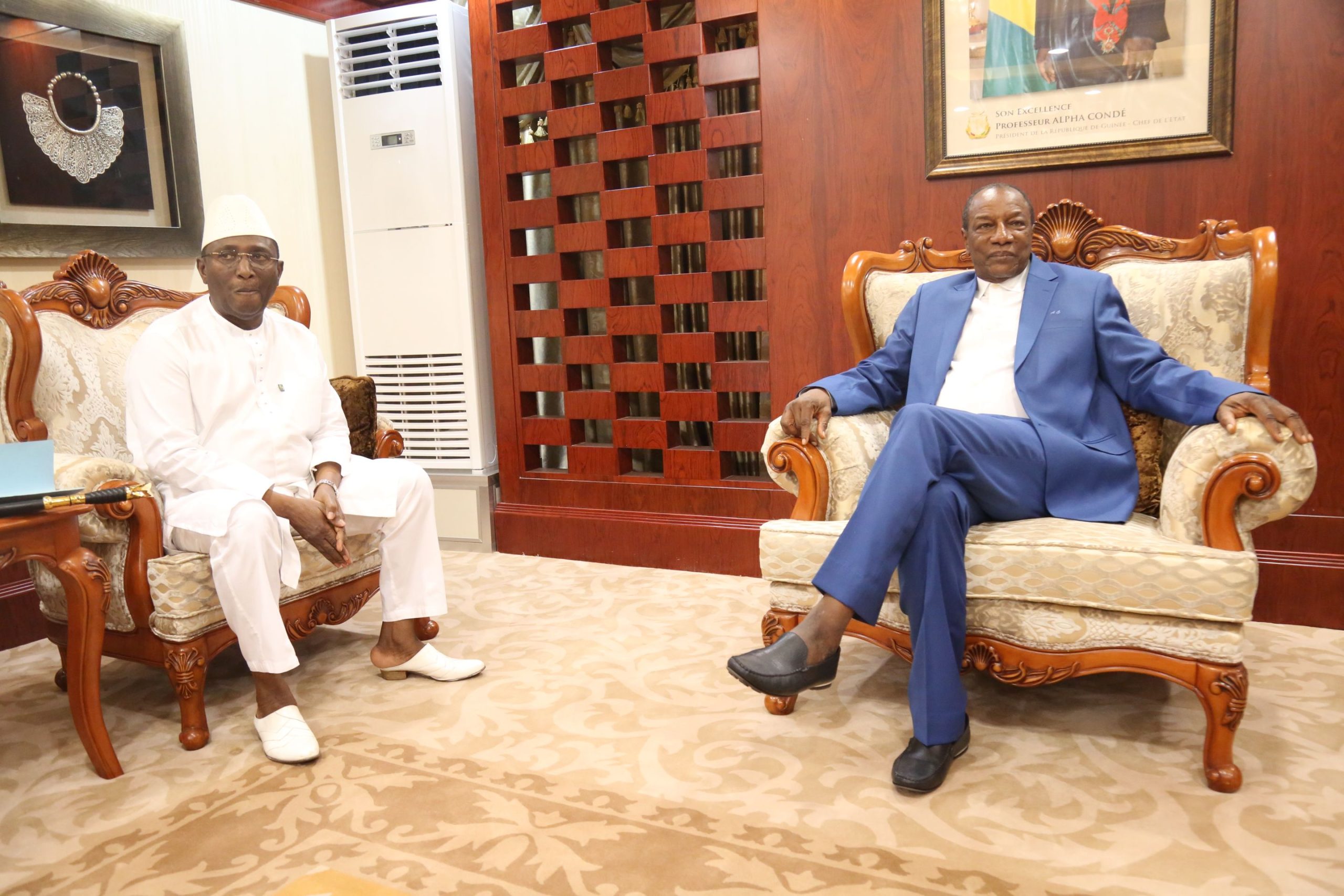 Feature image Alpha Condé, président de la République de Guinée et Sidya Touré, leader de l'UFR